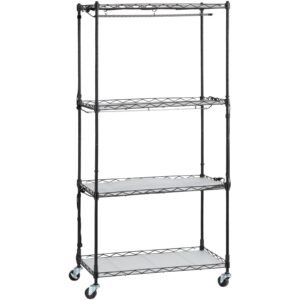 plant stand with grow light, 4 tier plant shelf with 45w full spectrum grow light, 3 mode plant light with timer and wheel for seed starting, metal grow light shelf for indoor plants