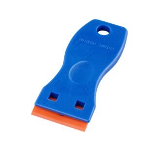 Plastic Razor Blade Scraper, 2PCS Scraper Tool, 120PCS Plastic Blades, Cleaning Scraper Remover for Stickers, Decals, Adhesive, Labels, Paint from Glass, Car, Window, Caulk, No Scratches, Blue