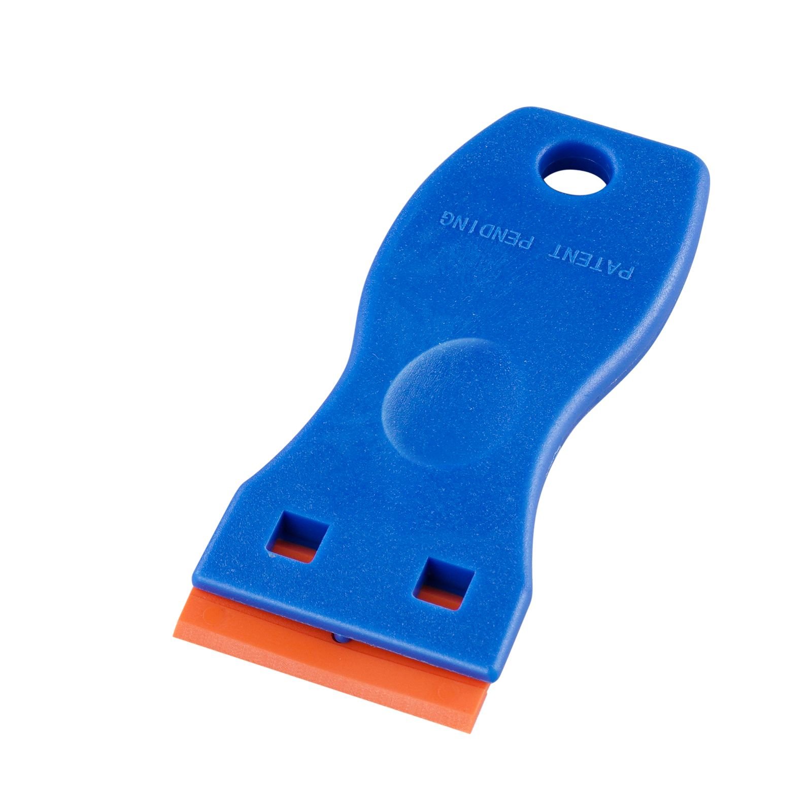 plastic razor blade scraper, 2pcs scraper tool, 120pcs plastic blades, cleaning scraper remover for stickers, decals, adhesive, labels, paint from glass, car, window, caulk, no scratches, blue