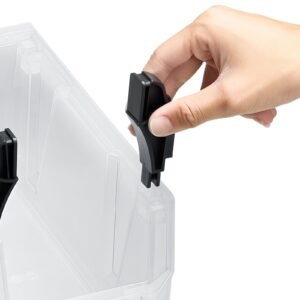 plastic stackable storage bins, 10.9 x 5.5 x 5.1 inch (8 pack), plastic containers for organizing & storage bins for closet, garage, small parts, office supplies, other accessories, transparent