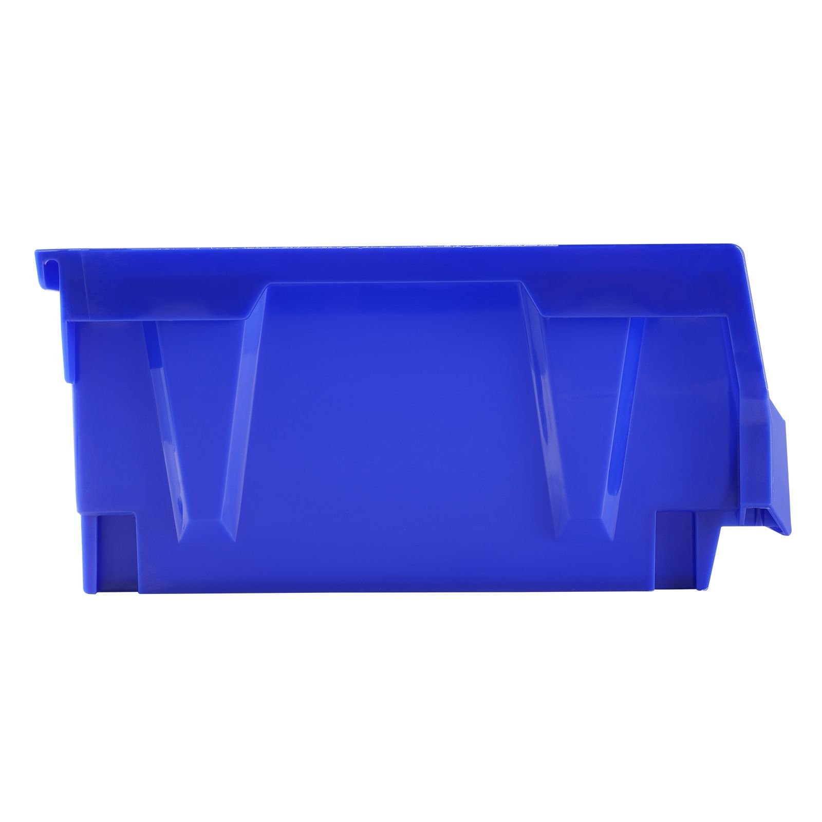 plastic storage bin, (11 inch x 11 inch x 5 inch), hanging stackable storage organizer bin, blue/red, 6 pack, heavy duty stacking containers for closet, kitchen, office, or pantry organization