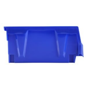 plastic storage bin, (11 inch x 5 inch x 5 inch), hanging stackable storage organizer bin, blue/red, 12 pack, heavy duty stacking containers for closet, kitchen, office, or pantry organization