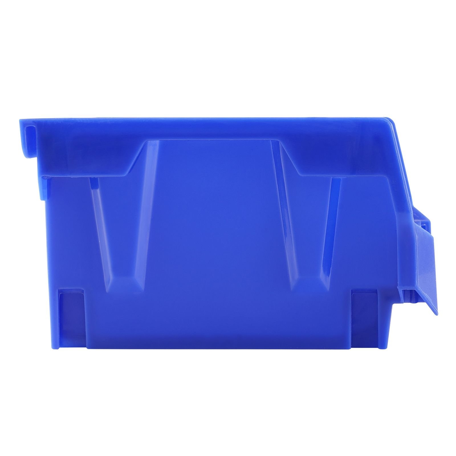plastic storage bin, (5 inch x 4 inch x 3 inch), hanging stackable storage organizer bin, blue/red, 24 pack, heavy duty stacking containers for closet, kitchen, office, or pantry organization