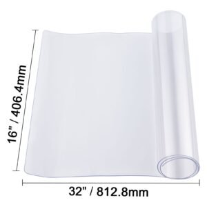 plastic table cover, 16 x 32 inch 1.5 mm thick clear table protector, rectangle pvc desk mat, waterproof & easy cleaning desk pad tablecloth, for office dresser dining room table night stand