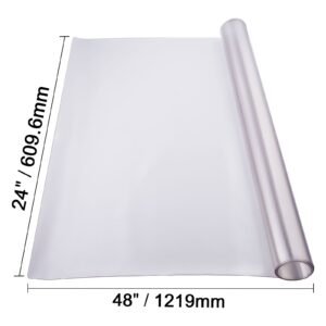 plastic table cover, 24 x 48 inch 1.5 mm thick frosted table protector, rectangle pvc desk mat, waterproof & easy cleaning desk pad tablecloth, for office dresser dining room table night stand