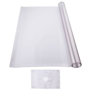 Plastic Table Cover, 24 x 48 Inch 1.5 mm Thick Frosted Table Protector, Rectangle PVC Desk Mat, Waterproof & Easy Cleaning Desk Pad Tablecloth, for Office Dresser Dining Room Table Night Stand
