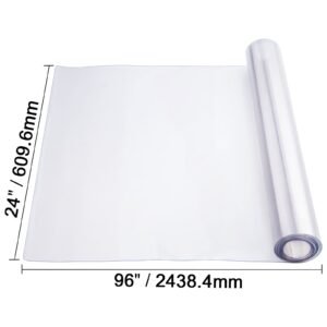 plastic table cover, 24 x 96 inch 1.5 mm thick clear table protector, rectangle pvc desk mat, waterproof & easy cleaning desk pad tablecloth, for office dresser dining room table night stand