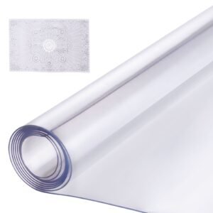plastic table cover, 24 x 96 inch 1.5 mm thick clear table protector, rectangle pvc desk mat, waterproof & easy cleaning desk pad tablecloth, for office dresser dining room table night stand