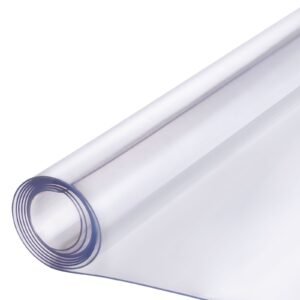 plastic table cover, 24 x 96 inch 1.5 mm thick clear table protector, rectangle pvc desk mat, waterproof & easy cleaning desk pad tablecloth, for office dresser dining room table night stand