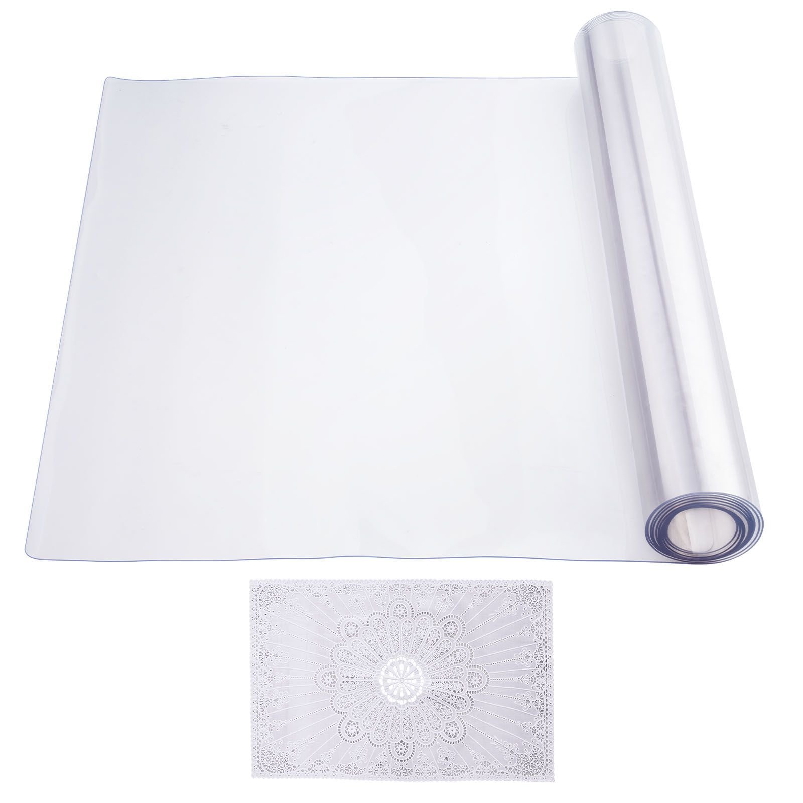 plastic table cover, 24 x 96 inch 1.5 mm thick clear table protector, rectangle pvc desk mat, waterproof & easy cleaning desk pad tablecloth, for office dresser dining room table night stand