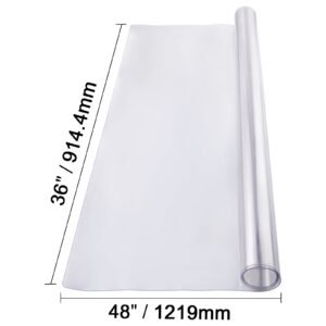 plastic table cover, 36 x 48 inch 1.5 mm thick clear table protector, rectangle pvc desk mat, waterproof & easy cleaning desk pad tablecloth, for office dresser dining room table night stand