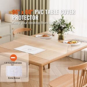 plastic table cover, 36 x 60 inch 1.5 mm thick frosted table protector, rectangle pvc desk mat, waterproof & easy cleaning desk pad tablecloth, for office dresser dining room table night stand