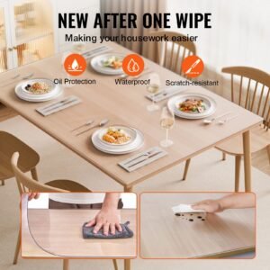 plastic table cover, 36 x 60 inch 1.5 mm thick frosted table protector, rectangle pvc desk mat, waterproof & easy cleaning desk pad tablecloth, for office dresser dining room table night stand
