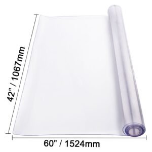 plastic table cover, 42 x 60 inch 2.0 mm thick clear table protector, rectangle pvc desk mat, waterproof & easy cleaning desk pad tablecloth, for office dresser dining room table night stand