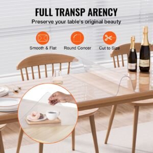 plastic table cover, 42 x 96 inch 1.5 mm thick clear table protector, rectangle pvc desk mat, waterproof & easy cleaning desk pad tablecloth, for office dresser dining room table night stand