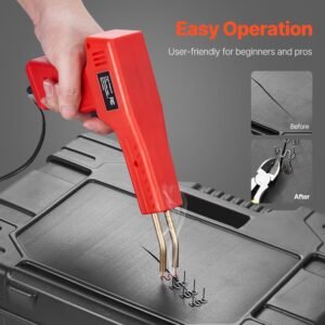 plastic welder kit deluxe, 100w plastic welding gun + 60 w/100w soldering iron, professional plastic repair welding tool with 1000pcs hot staples & 60 rods for car bumper kayak electronics toys