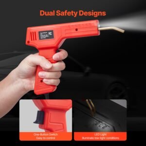 plastic welder kit deluxe, 100w plastic welding gun + 60 w/100w soldering iron, professional plastic repair welding tool with 1000pcs hot staples & 60 rods for car bumper kayak electronics toys