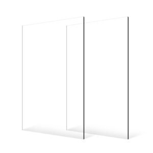 plexiglass acrylic sheets, 2 pack plastic sheet, 24 x 48 inch 1/8 inch thick clear plastic cast transparent glass for crafting projects, replacement picture frame glass, diy display, easy to cut