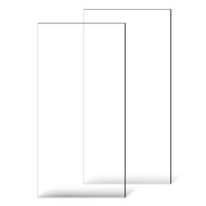 plexiglass acrylic sheets, 2 pack plastic sheet, 24 x 48 inch 1/8 inch thick clear plastic cast transparent glass for crafting projects, replacement picture frame glass, diy display, easy to cut