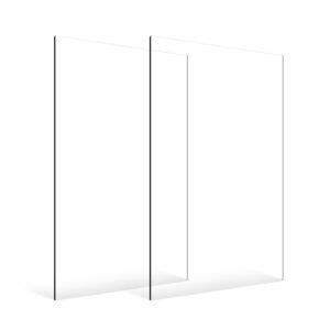 plexiglass acrylic sheets, 2 pack plastic sheet, 24 x 48 inch 1/8 inch thick clear plastic cast transparent glass for crafting projects, replacement picture frame glass, diy display, easy to cut