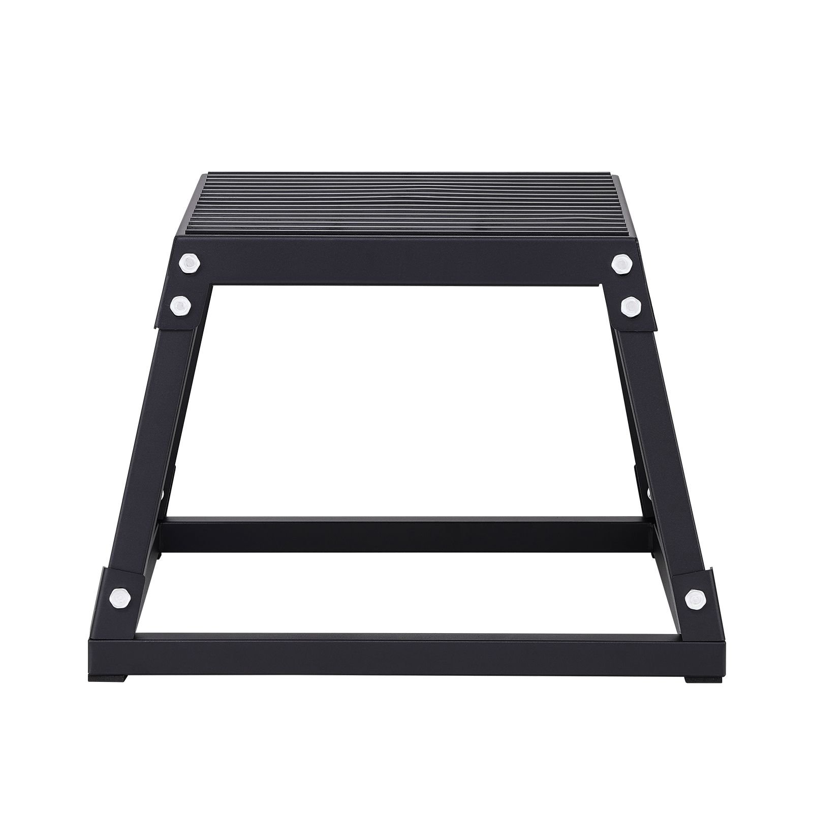 plyometric jump box, 12 inch plyo box, steel plyometric platform and jumping agility box, anti slip fitness exercise step up box for home gym training, conditioning strength training, black