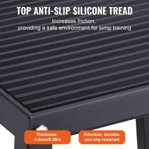 plyometric jump box, 18 inch plyo box, steel plyometric platform and jumping agility box, anti slip fitness exercise step up box for home gym training, conditioning strength training, black