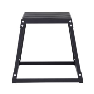 Plyometric Jump Box, 18 Inch Plyo Box, Steel Plyometric Platform and Jumping Agility Box, Anti-Slip Fitness Exercise Step Up Box for Home Gym Training, Conditioning Strength Training, Black