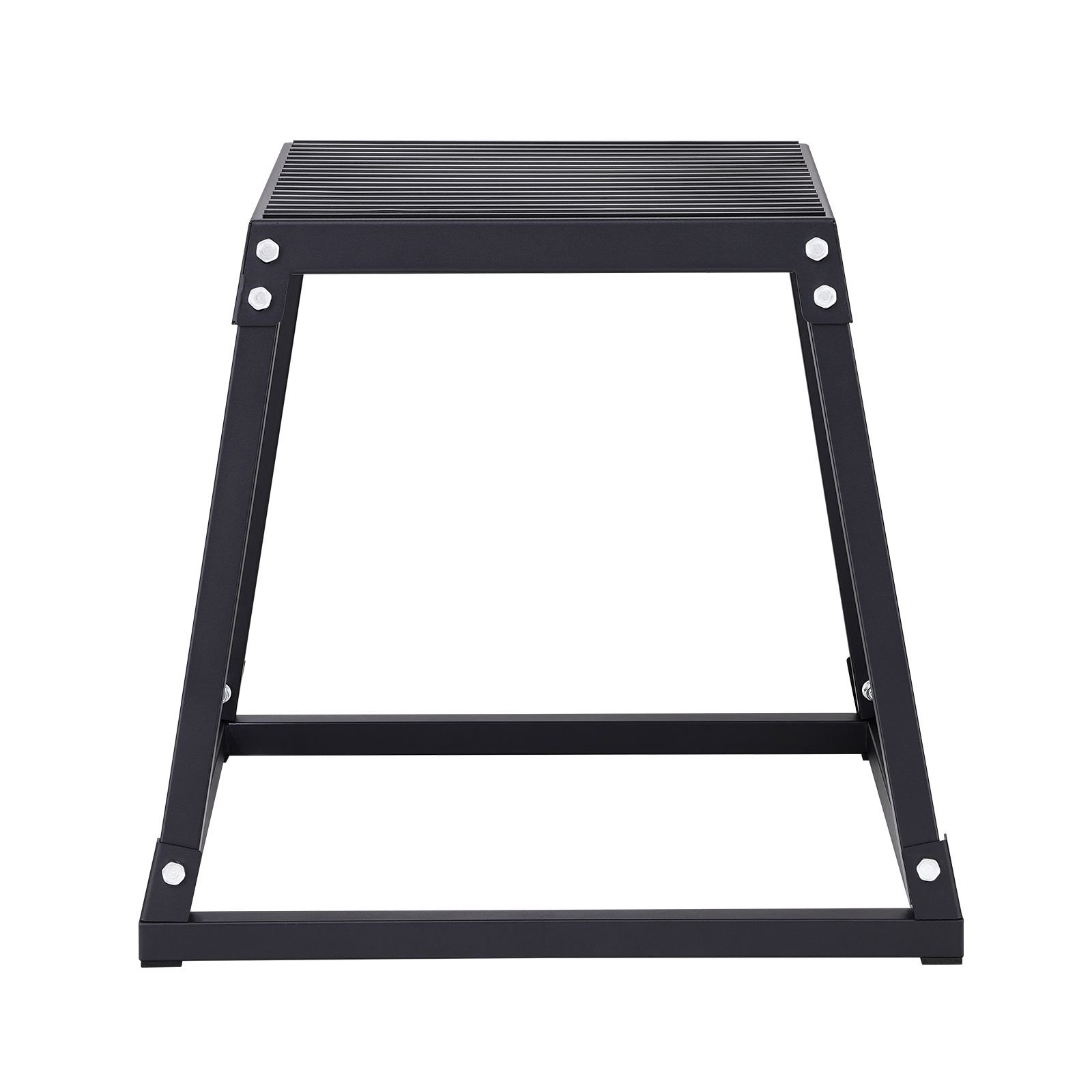 plyometric jump box, 18 inch plyo box, steel plyometric platform and jumping agility box, anti slip fitness exercise step up box for home gym training, conditioning strength training, black