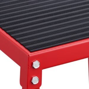 plyometric jump box, 18 inch plyo box, steel plyometric platform and jumping agility box, anti slip fitness exercise step up box for home gym training, conditioning strength training, red