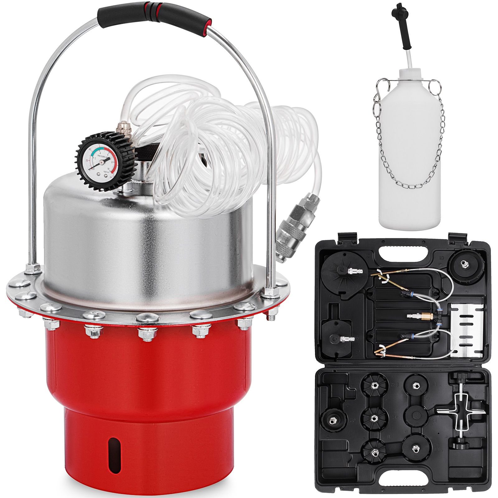 pneumatic air pressure bleeder tool kit brake bleeding garage workshop mechanics