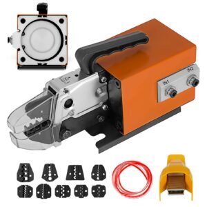 pneumatic crimping tool am 10, air powered wire terminal crimping machine crimping up to 16mm2, pneumatic crimper plier machine with 10 sets of dies for many kinds of terminals