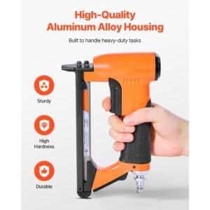 pneumatic staple gun, 21 gauge air upholstery stapler for 80 series fine wire staples 1/2" crown 1/4" 5/8" length, max 150pcs loading air staple gun for upholstering, woodworking, diy projects