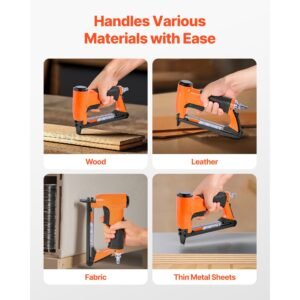 pneumatic staple gun, 21 gauge air upholstery stapler for 80 series fine wire staples 1/2" crown 1/4" 5/8" length, max 150pcs loading air staple gun for upholstering, woodworking, diy projects