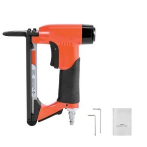 Pneumatic Staple Gun, 21 Gauge Long-Nose Upholstery Stapler for 80 Series Fine Wire Staples 1/2-inch Crown 1/4"-5/8" Length, Max 150PCS Loading Air Staple Gun for Upholstering, Woodworking, DIY