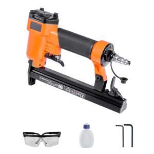 Pneumatic Staple Gun, 22 Gauge Pneumatic Upholstery Stapler for 71 Series Fine Wire Staples 3/8-inch Crown 5/32"-5/8" Length, 70-110 PSI Air Staple Gun for Woodworking, Upholstering, DIY Project