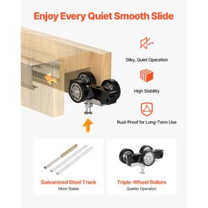 pocket door frame kit, for 24 30 in wide 80 in high door, pocket door kit with two way soft close mechanism, slide smoothly quietly, easy to install, premium galvanized steel, for living room