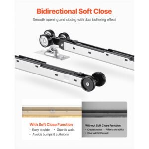 pocket door frame kit, for 24 32 in wide 80 in high door, pocket door kit with two way soft close mechanism, slide smoothly quietly, easy to install, premium galvanized steel, for living room