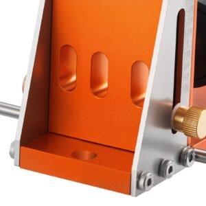 pocket hole jig kit, 1/2 to 1 1/2 in adjustable, jig pocket hole system with toolcase, c clamp, step drill, hex wrench, drill stop ring, square drive bit, reinforced metal frame, for woodworking