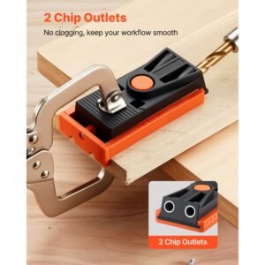 pocket hole jig kit, 1/2 to 1 1/2 in adjustable, mini jig pocket hole system with step drill, hex wrench, drill stop ring, square drive bit, and screws, reinforced nylon frame, for woodworking