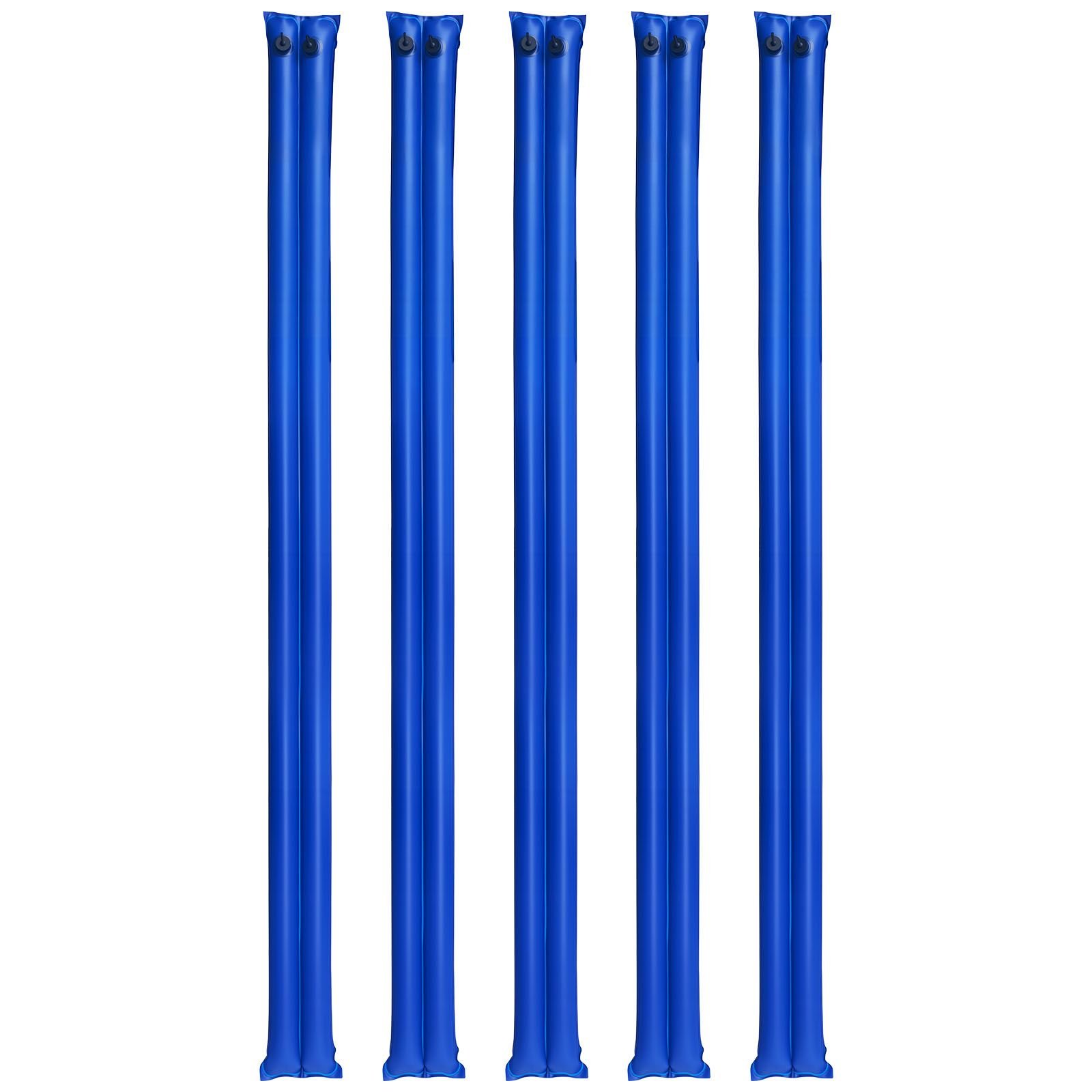 pool cover water bags, 5 packs 10 ft, double chamber pool cover water tubes, 0.4mm thick pvc bags weights with leakproof screw cap, for inground swimming pool covers winter closing, blue