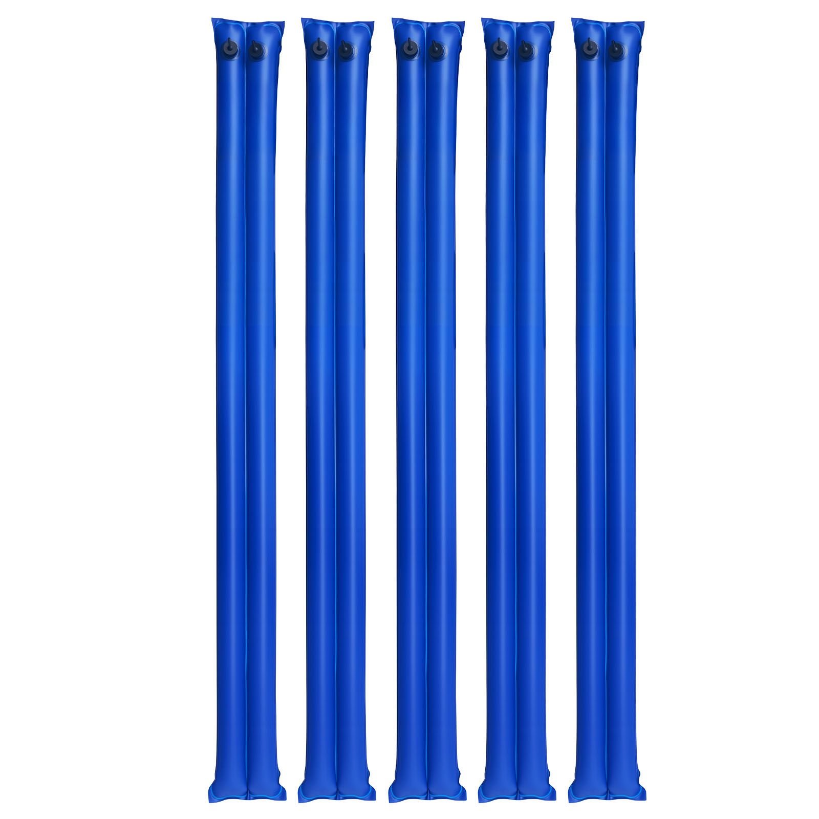 pool cover water bags, 5 packs 8 ft, double chamber pool cover water tubes, 0.4mm thick pvc bags weights with leakproof screw cap, for inground swimming pool covers winter closing, blue