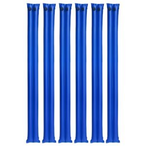 Pool Cover Water Bags, 6 Packs 8 Ft, Double Chamber Pool Cover Water Tubes, 0.4mm Thick PVC Bags Weights with Leakproof Screw Cap, for Inground Swimming-Pool Covers Winter Closing, Blue