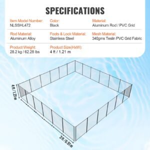 pool fence, 4 x 72 ft pool fences for inground pools, removable child safety pool fencing, easy diy installation swimming pool fence, 340gms teslin pvc pool fence mesh protects kids and pets