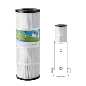 pool filter cartridge, 50 sq. ft spa hot tub filter cartridge replacement, compatible with hayward c500, cx500 re, pleatco, secure for kids & pet, trilobal pleated, easy to clean