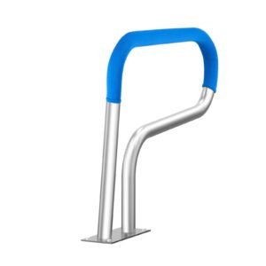 pool handrail, 32 x 23 inch pool railing, stainless steel with base plate for indoor/outdoor pools,swimming pool safety railing for decks,rust proof grab bar w/ grip cover&accessories for spas