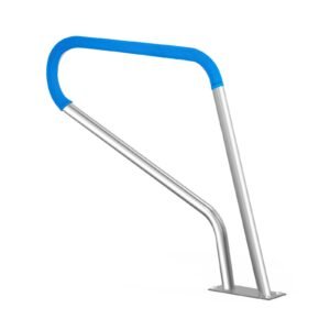 pool handrail, 39 x 32 inch pool railing, stainless steel with base plate for indoor/outdoor pools,swimming pool safety railing for decks,rust proof grab bar w/ grip cover&accessories for spas