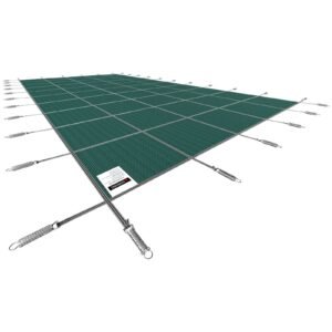 pool safety cover fits 14x26ft rectangle inground safety pool cover green mesh solid pool safety cover for swimming pool winter safety cover