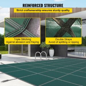 pool safety cover fits 16x30ft rectangle inground safety pool cover green mesh solid pool safety cover for swimming pool winter safety cover