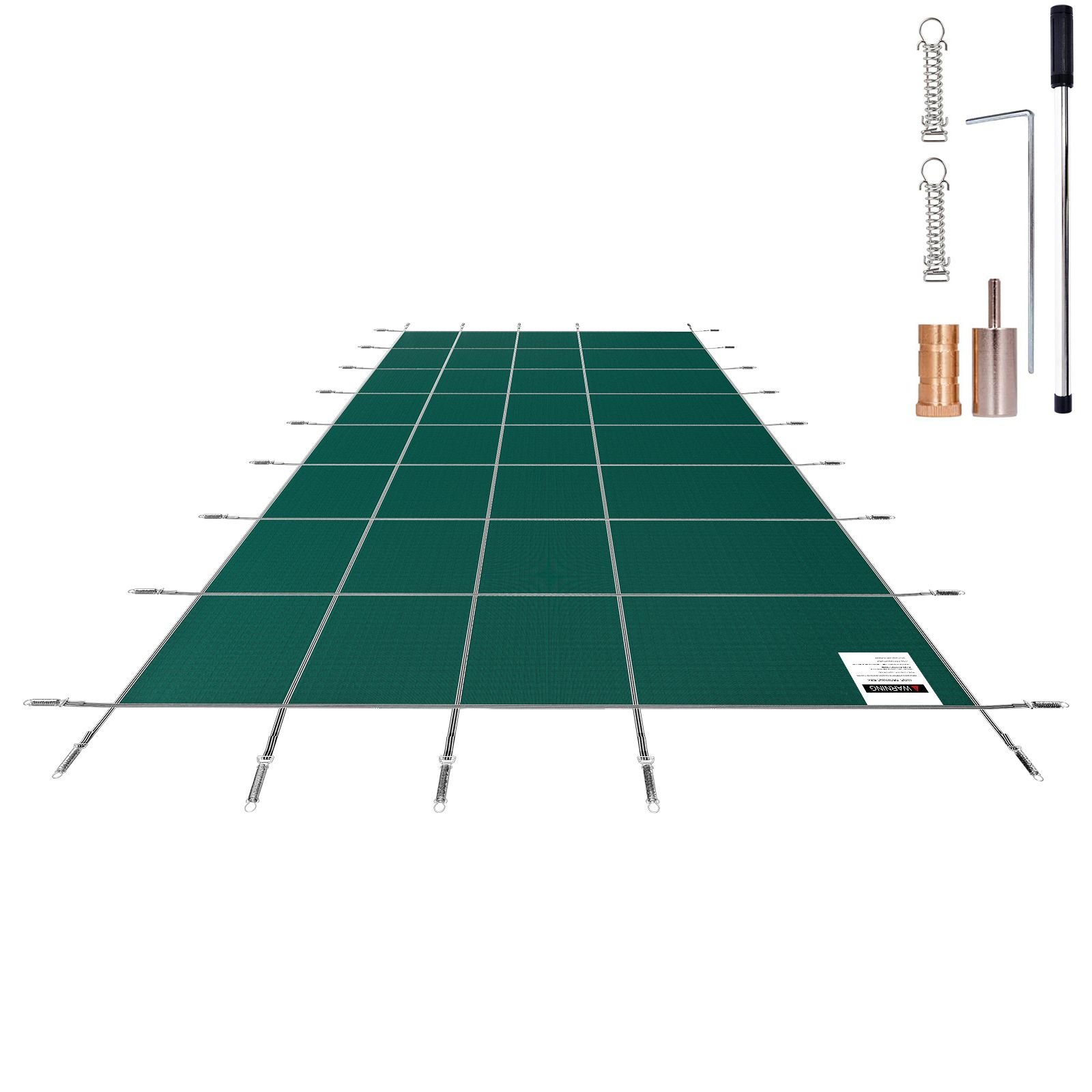 pool safety cover fits 16x36ft rectangle inground pools, safety pool cover with drainage holes, mesh solid pool cover for swimming pool, winter safety cover, green