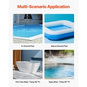 pool vacuum, 26 gpm handheld cordless hot tub vacuum with extension pole, for deep cleaning & strong suction, rechargeable pool cleaner, running up to 1hour, for above ground/inground pool spas